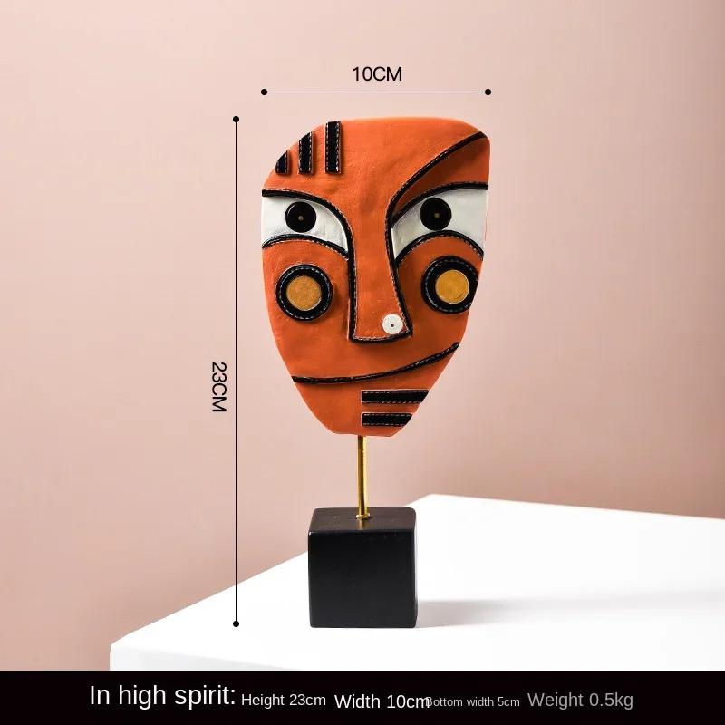 Nordic Resin Face Art Craft Decor Традиционные абстрактные фигурки для стола и шкафа Креативный декор для гостиной Домашние украшения