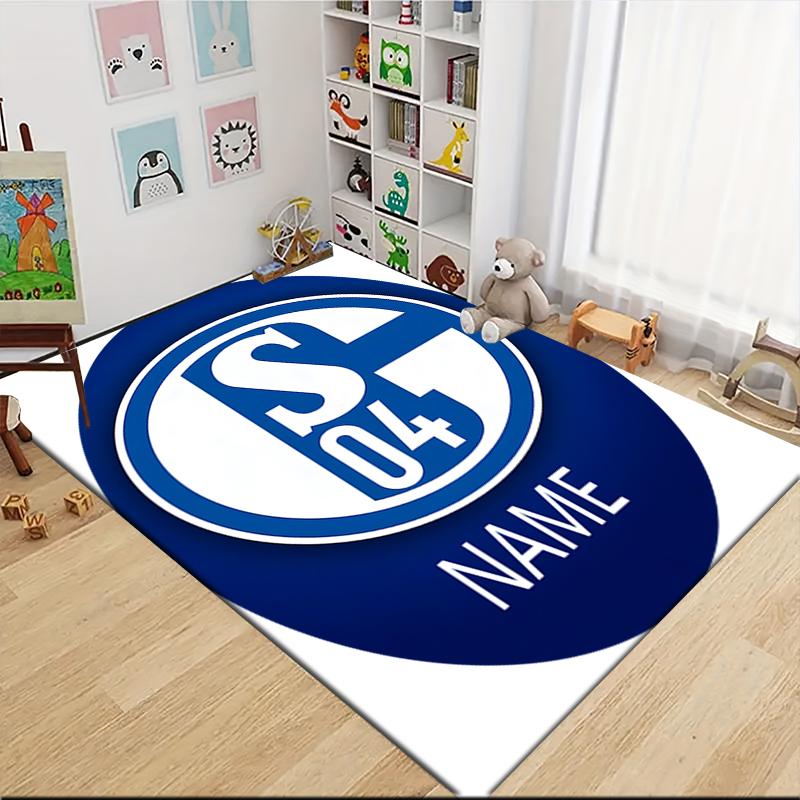 Custom Name Schalke Team Crest Carpet Rug Customizable Soft Washable Anti-Slip Home Living Room Sofa Mats Personalized Rug. 0909230