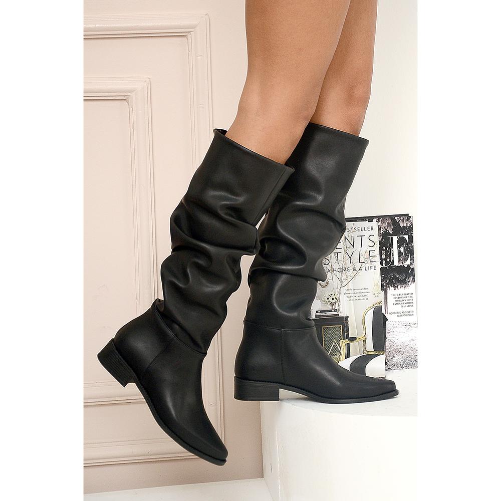 Модные женские сапоги на каблуке Elegant Crease 37-4130-22