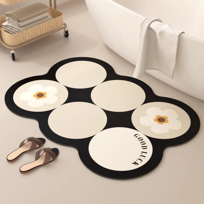 Nordic Style Bath Mat Diatomite Absorbent Non Slip Door Bathroom