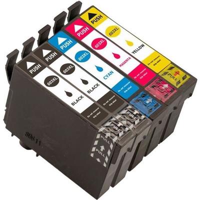 Чернильные картриджи 603XL - Epson - Совместимые - Упаковка из 5 штук - Разноцветные - 500 страниц/черный