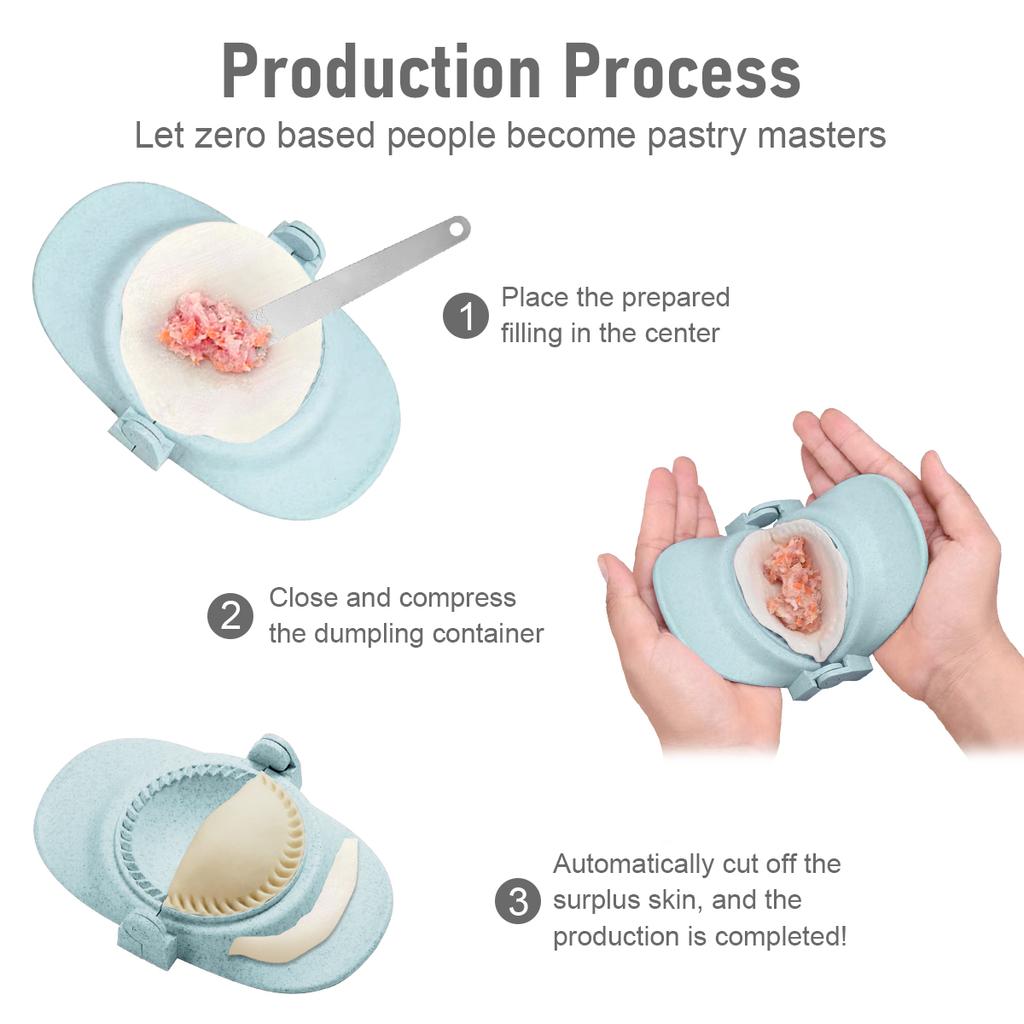 7 шт., многоразовая форма для приготовления пельменей, пресс-форма для пельменей с 3 ножами для теста и 1 ложкой, безопасная машина для приготовления пельменей из нержавеющей стали 304