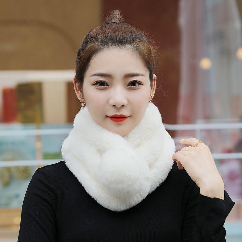 Шарф из кроличьей шерсти женский теплый шерстяной шарф для защиты шеи модный теплый утолщенный корейский зимний