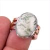 Кольцо из натурального опала с дендритом, двухцветное, из стерлингового серебра 925 пробы, S.8 G3s56