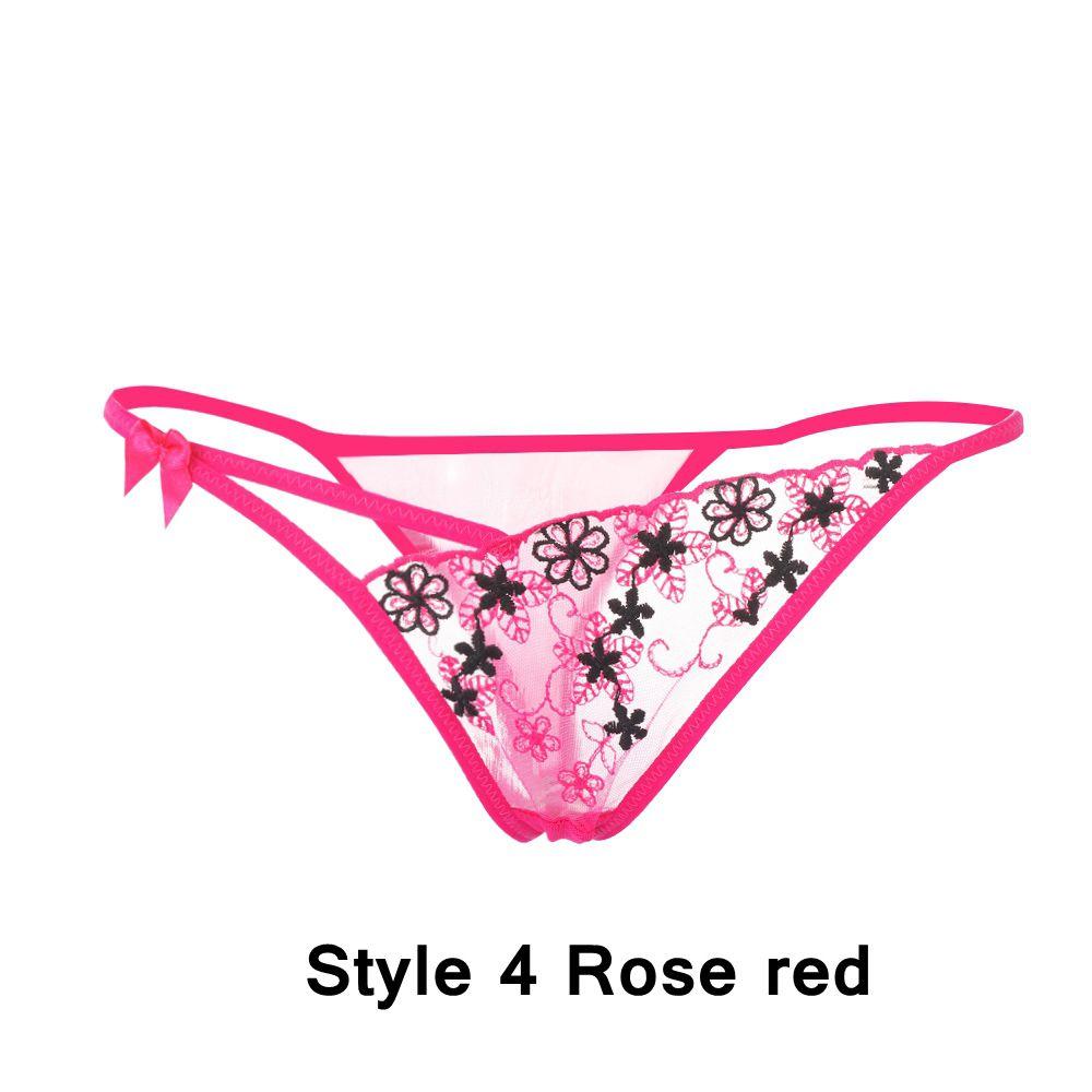 Нижнее белье Т-образные трусы Стринги Кружева Цветы Сексуальные трусики Женское эротическое белье