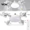 Smart Home Ceiling Fan 3/4/5 Blade with Light & Remote Control, 2-in-1 Silent LED Drone Foldable Blades, 3-Speed Dimmable E27 Socket for Bedroom
