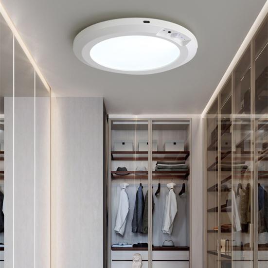 Потолочный светильник с датчиком движения и пультом дистанционного управления, 3 цветовых температуры, регулировка яркости, простота использования