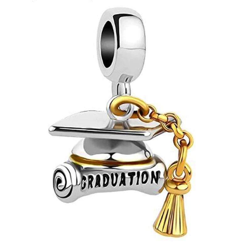 Новый - Распродажа Серия Образование Шапочка Бакалавра Карандаш Книга Шарм Модная Подвеска Подходит Оригинальный Женский Браслет Ювелирный Подарок
