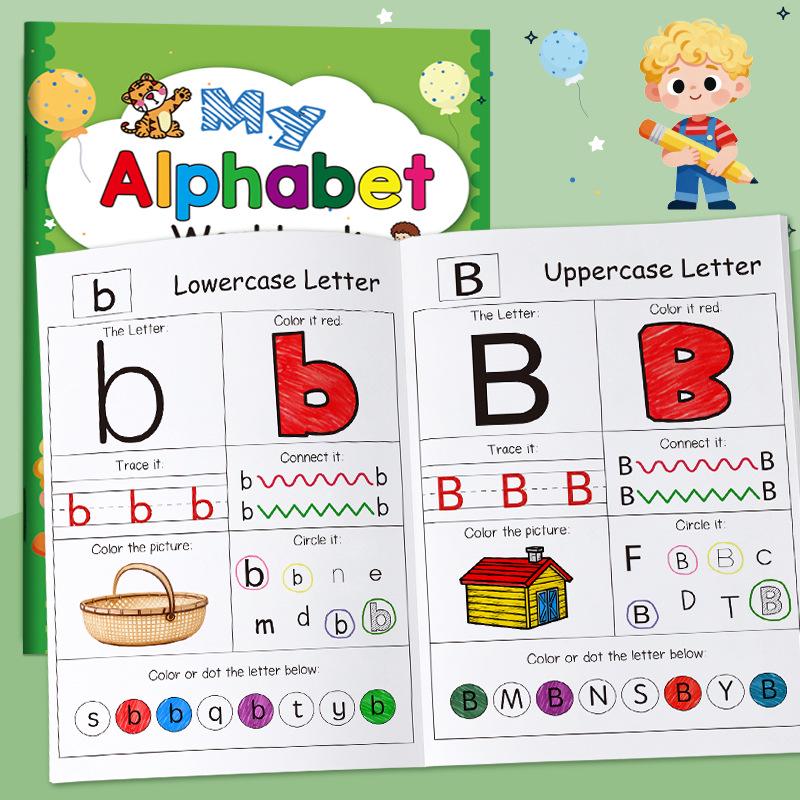 Детская книга для практики и обводки букв алфавита ABC
