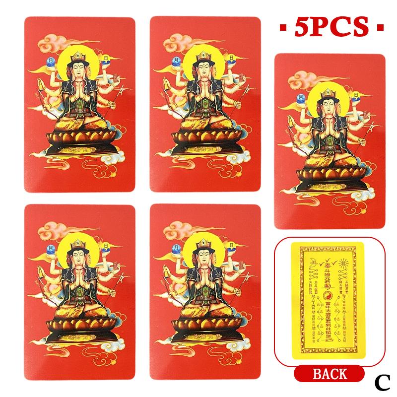 2026 Horse Year New Year Tai Sui Prayer Card 2/5Pcs Taoist Feng Shui Amulet Card Pvc Portable Bring Wealth And Luck