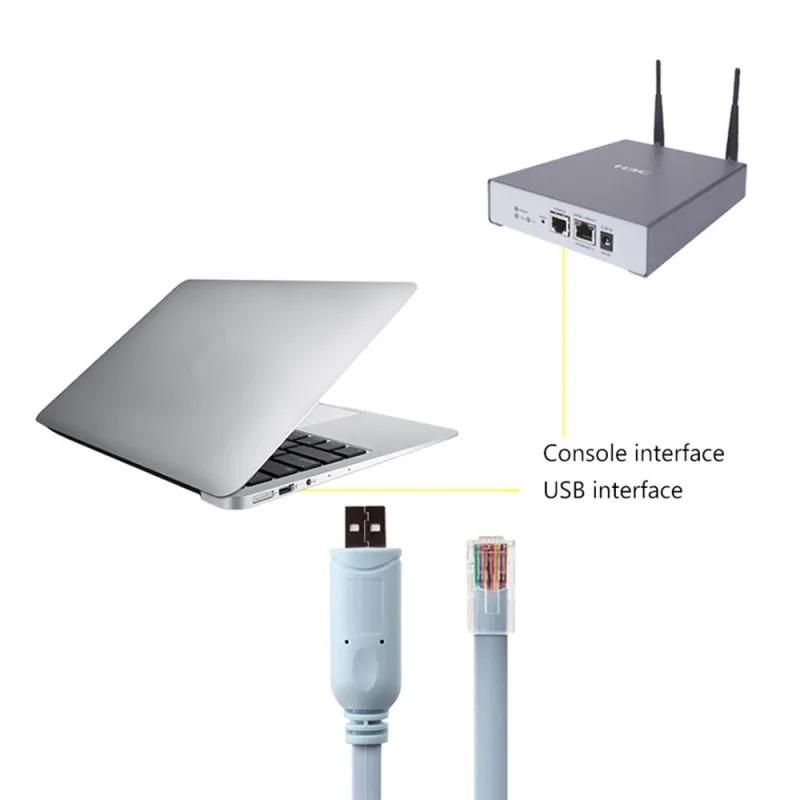 USB-RJ45 для Cisco USB-консольный кабель, отладочная линия для маршрутизатора, конвертер RJ45, коммутатор, расширение USB, компьютерная сеть