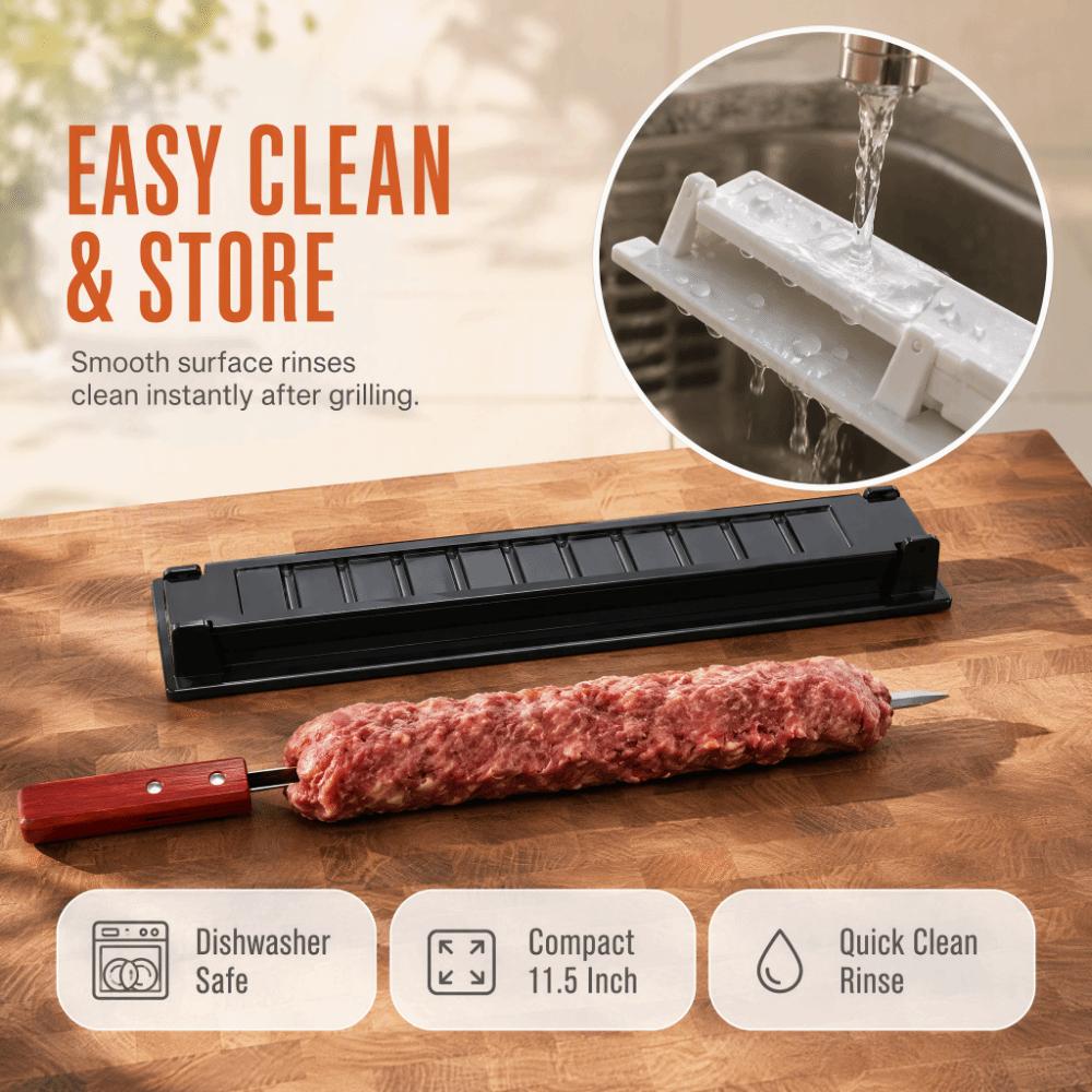 Reusable Kebab Press Maker Single Row Kabob Making Tool Barbecue Skewer Tool Meat Preparation