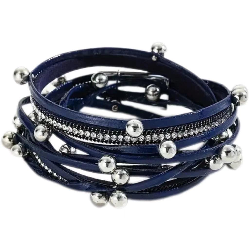 Многослойный браслет из искусственной кожи с леопардовым принтом и магнитной застежкой