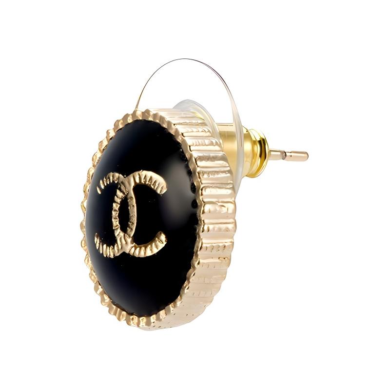 Chanel Металлические серьги с логотипом Double C Женские Черные