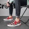 Fashion Vintage Print Canvas Loafers Men Slip On Casual Shoes Men Comfortable Men's Vulcanised Shoes Flat Sneakers 2024 Chaussure Hommes