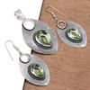 Green Amethyst Gemstone Mother's Day Jewelry Pendant Earring Set