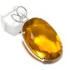 Natural Citrine Gemstone Handmade 925 Sterling Silver Jewelry Pendant 2.09" e3Q49