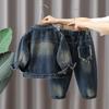 Boys Denim Suit Spring and Autumn Children's Retro Boy Fashion Two-piece Suit