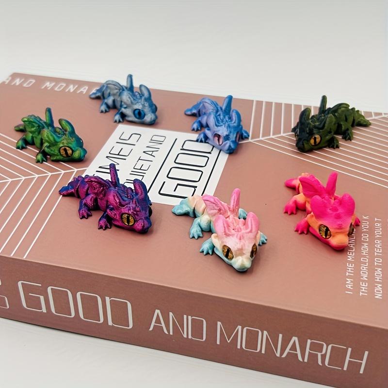 1-5cs 3D Printed Winged Dragon Mixed Color Cute Mini Baby Dragon Desktop Home Decor Children's Holiday Gifts Desktop Decorations