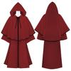 Halloween Death Wizard Cloak Cosplay Costume Monk Hooded Robes Cloak Cape Friar Medieval Renaissance Priest Kids Adult
