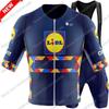 Модная велосипедная майка Команда Lidl Комплект Италия Франция Испания Тур Велосипедная одежда Мужская Дорожный велосипед Рубашка Костюм Велосипедные шорты с лямками