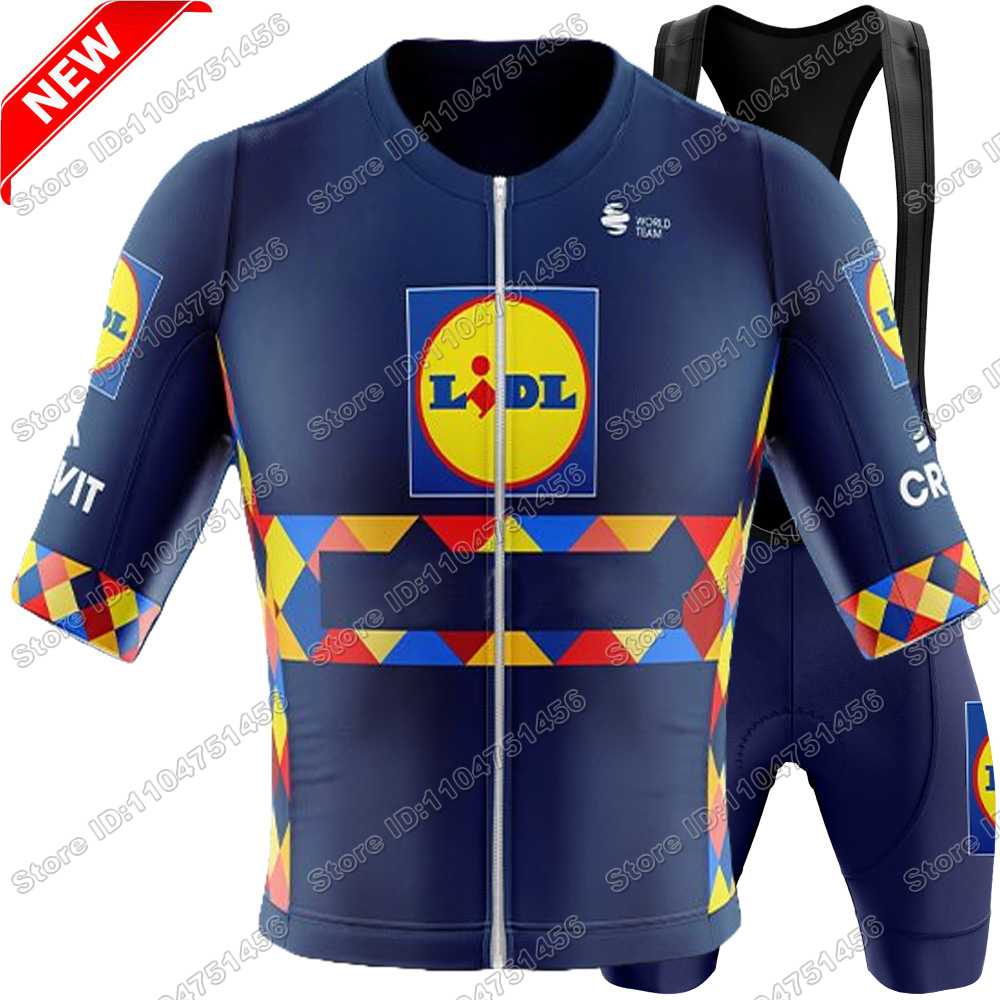 Модная велосипедная майка Команда Lidl Комплект Италия Франция Испания Тур Велосипедная одежда Мужская Дорожный велосипед Рубашка Костюм Велосипедные шорты с лямками