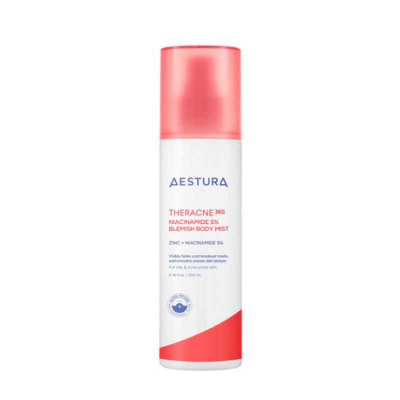 Aestura Theracne365 Ниацинамид 5% Спрей для тела 200 мл – Осветляющий спрей для тела для ухода после высыпаний