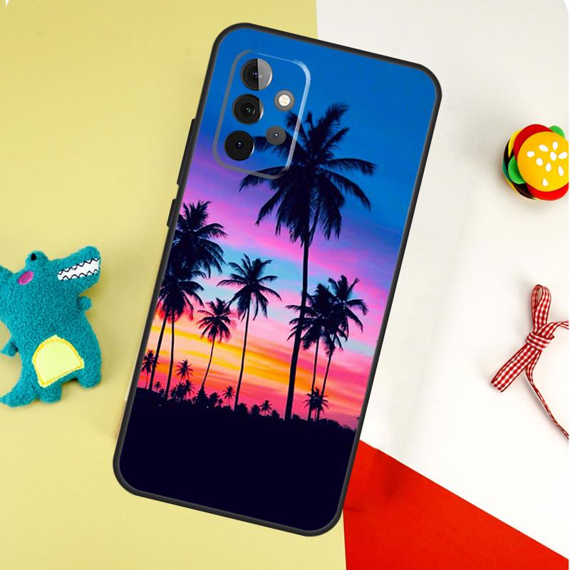 Летний Пляж Закат Пальма Для Samsung Galaxy A22 A32 A52 A54 A34 A14 A55 A35 A15 A53 A33 A13 A05 A06 A16 Чехол для Телефона