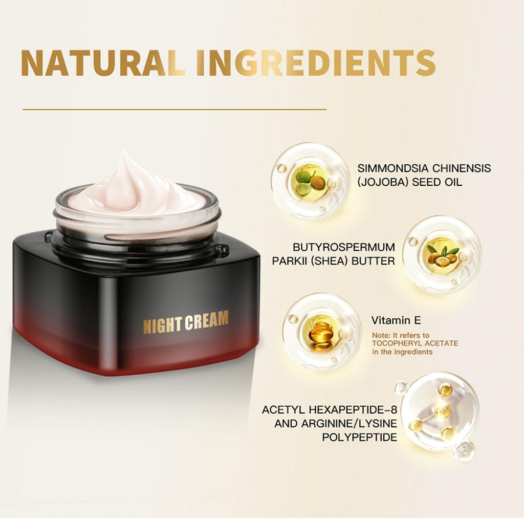 Увлажняющий крем 50 мл Укрепляющий ночной крем для лица и шеи против морщин