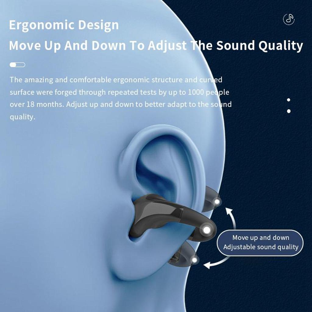 Беспроводная Bluetooth-гарнитура, наушники безболезненного ношения, наушники с тяжелыми басами, Hi-Fi объемный звук, сверхдолгий срок службы батареи