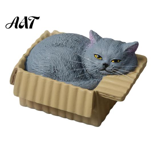 Carton Cat Figurine for Desk Mini Ornaments, Simulation Express with Resin Kitten Figurines, Cute Small Statue Car Desktop Dashboard Decor,