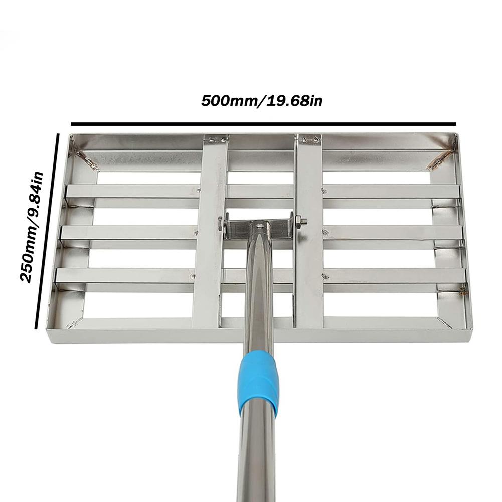 Грабли для выравнивания газона, инструмент для выравнивания из нержавеющей стали, регулируемая длина, выравниватель для песка, гравия, газона