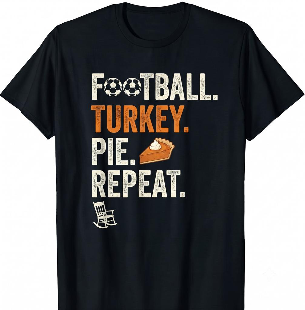 Football Turkey Nap Repeat Thanksgiving Funny Sports T-shirt For Men Women