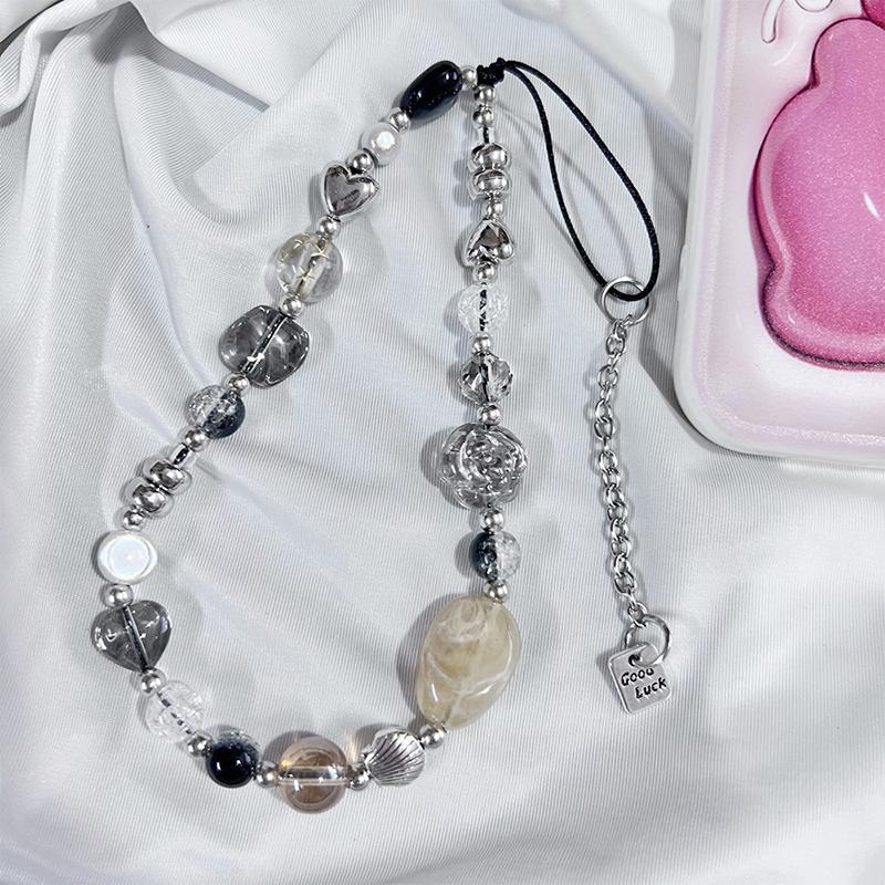 Y2K Сердце Цветок Бисерный Шарм Ремешок для телефона Шнурок Брелок Защита от потери Для Airpods Coase Ccd Подвеска