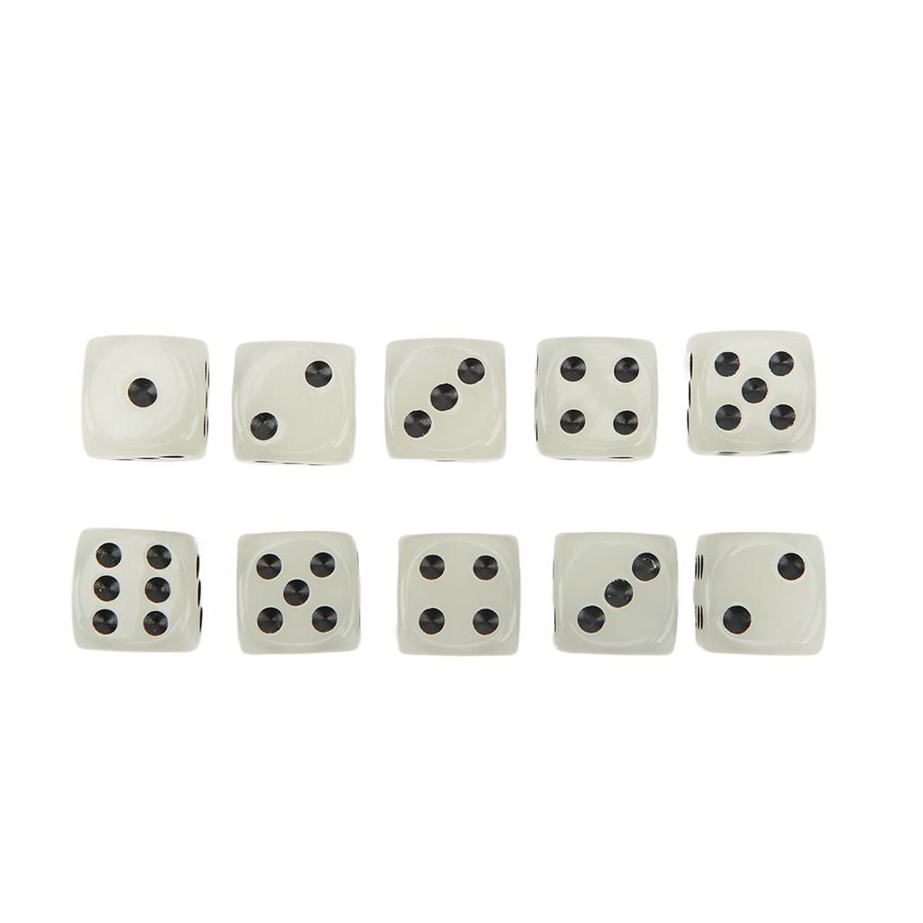 20PCS Dice Cubes Luminous Large Size Plastic with Black Points 6 Sided Dice for Bar Table Game