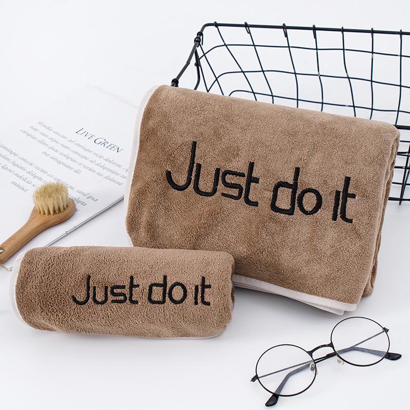 Индивидуально вышитое утолщенное полотенце из кораллового флиса: Впитывающее полотенце для ванны, фитнеса и бассейна