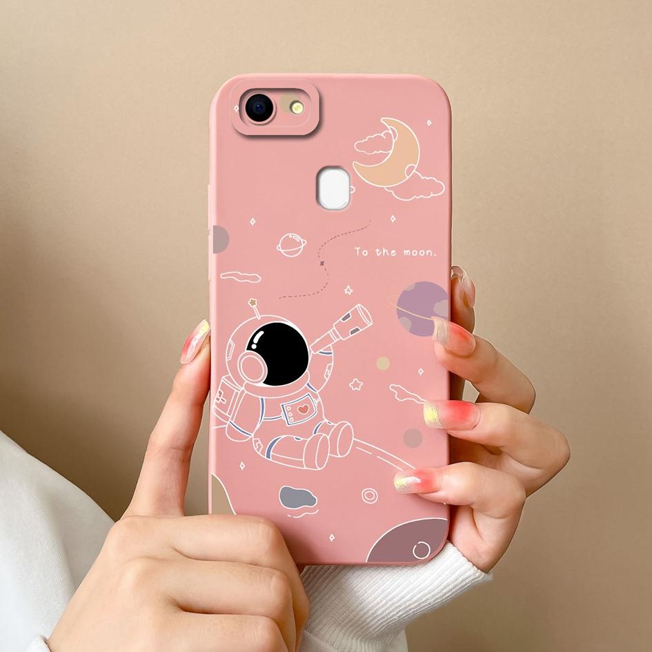 Чехлы для телефонов Oppo F19 F5 F7 F9 F11 F15 F17 F21 Pro Plus с рисунком астронавта из жидкого силикона, противоударные защитные чехлы для Oppo Shell