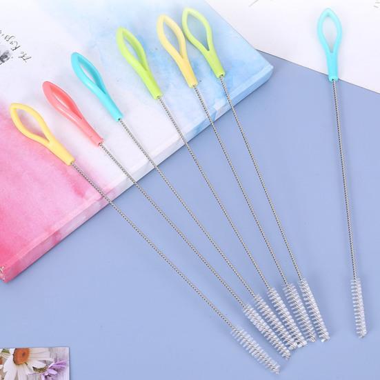 8 шт., щетка для соломы, мягкая щетина, без царапин, длинная ручка, подвесное отверстие, очиститель труб, щетка для чистки соломинок