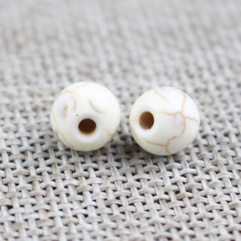 Круглые бусины-разделители цвета белой бирюзы для браслетов и ожерелий в виде Будды своими руками - 6/8 мм