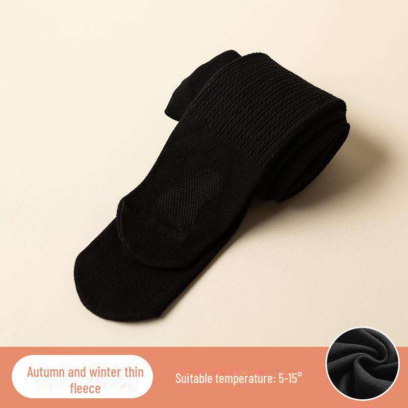 Children's Anti-Slip Combed Cotton Leggings: Autumn & Winter Twisted Brushed Design