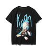 Rock Band Tshirt Shortsleeved Unisexs Retro Korn Band Summer Outfit Loose Largesized Pure Cotton Roundneck Shortsleeved