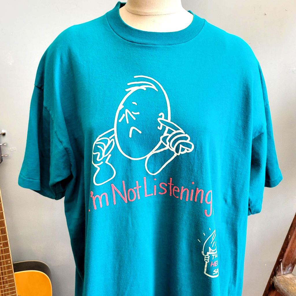 vtg 90s 3XL "I'm not listening" t-shirt, the head said rude graphic tee