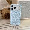 Apple iPhone 17 Pro Max/16 Pro Синий Магнитный Чехол-Пленка Белый Цветочный Дизайн Сердечки Девочка
