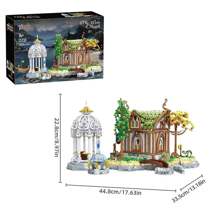 European Elf City Building Blocks Set Nine-in-one Giant Palace Models Bricks Desktop Decoration Diy Toys For Kids Holiday Gifts