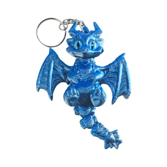 Брелок с крыльями дракона, напечатанный на 3D-принтере, с движущимся хвостом, сумки, багаж, школьные ранцы, интерьеры автомобилей