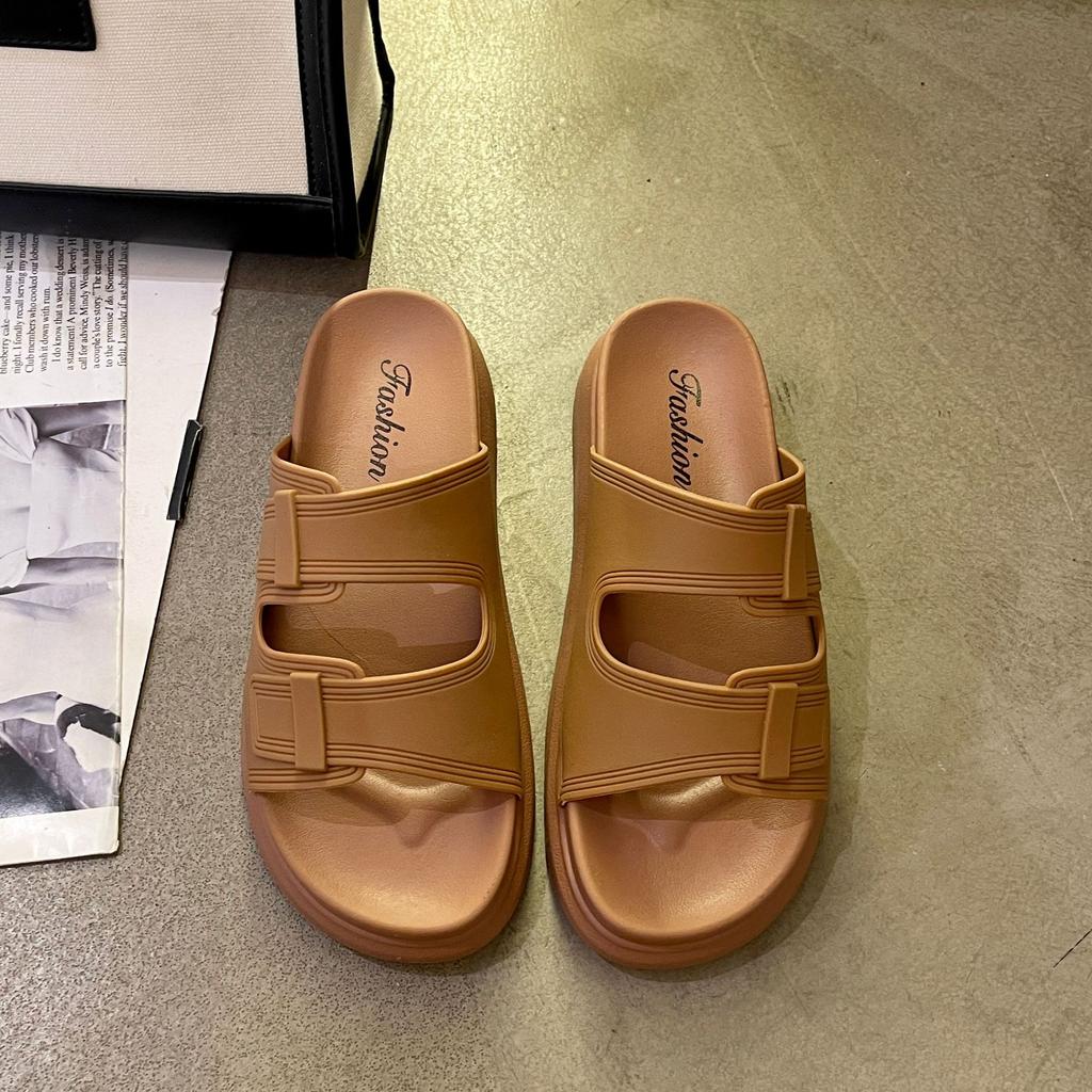 Тапочки женские новые летние на толстой подошве маффин с тапочками удобные на мягкой подошве повседневные пляжные классные тапочки