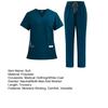 Medical Scrubs Set 2 Piece Suit Functional Scrubs for Nurses Doctors V-Neck Top Jogger Pants 9-Pocket Hospital Staff Uniform Set