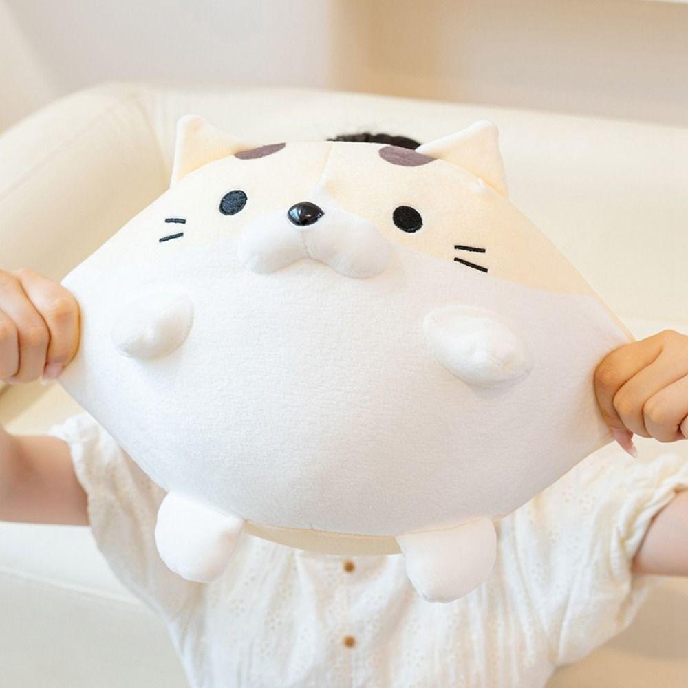 Cartoon Kitten Ball Nap Pillow Cat Circular Kitten Ball Plush Pillow  School