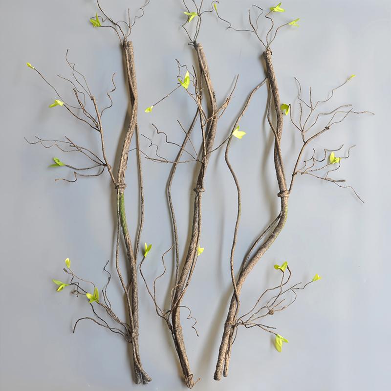 1PC Tree Branches DIY 35" Bendable Artificial Ratta Wedding Home Decor Dead Tree Vine 90CM Fake Twig Stem Lifelike with Leaves