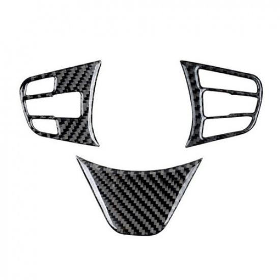 3Pcs Carbon Fiber Interior Steering Wheel Cover Trim For BMW X1 F48 2016-2018